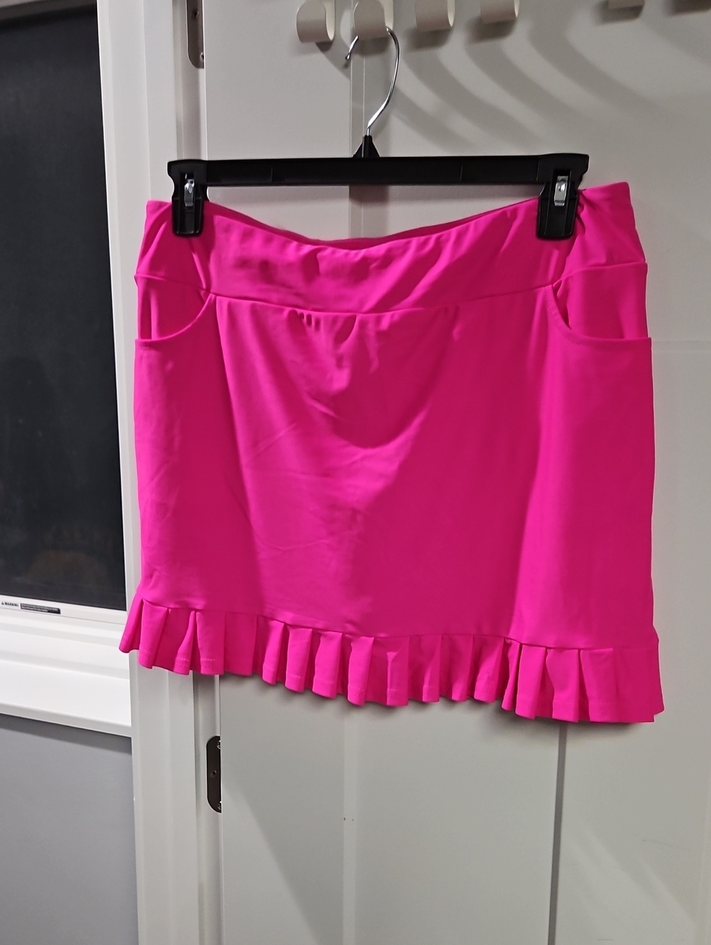 Aryeh Hot Pink Mini Skirt with Ruffled Hem